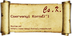Cservenyi Kornél névjegykártya